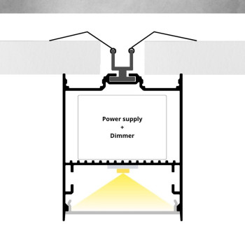 LED Alu Profil 5060 up and down inkl. Abdeckungen matt 2000mm